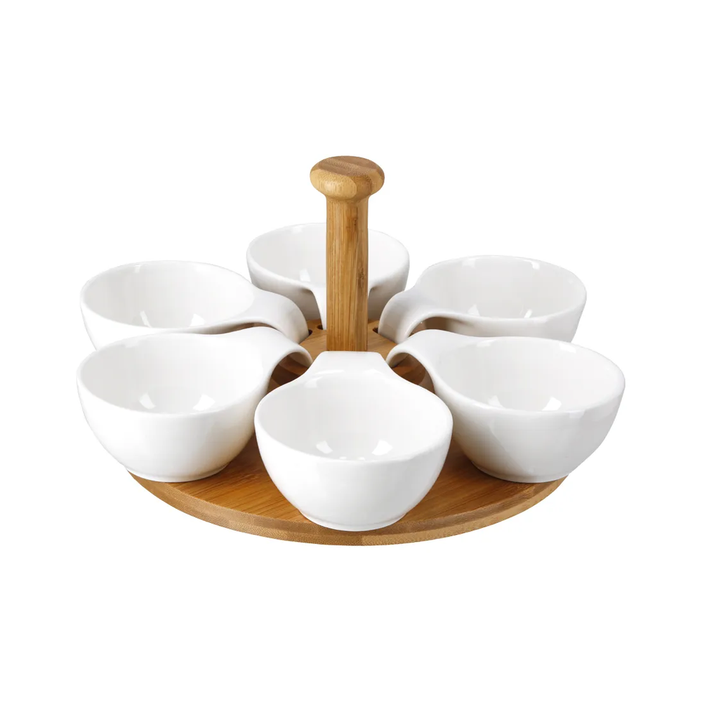 SET 6PCS C/BANDEJA BAMBÚ