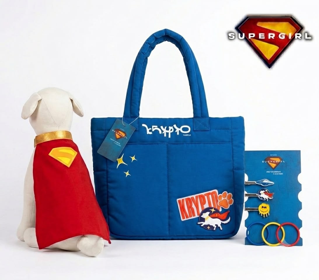 Kit Set Clip +Bolso Acolchado + Capa Mascota Super girl