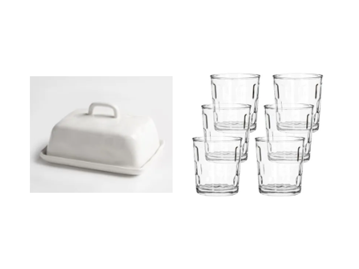 MANTEQUILLERA + SET 6 VASOS 265ML