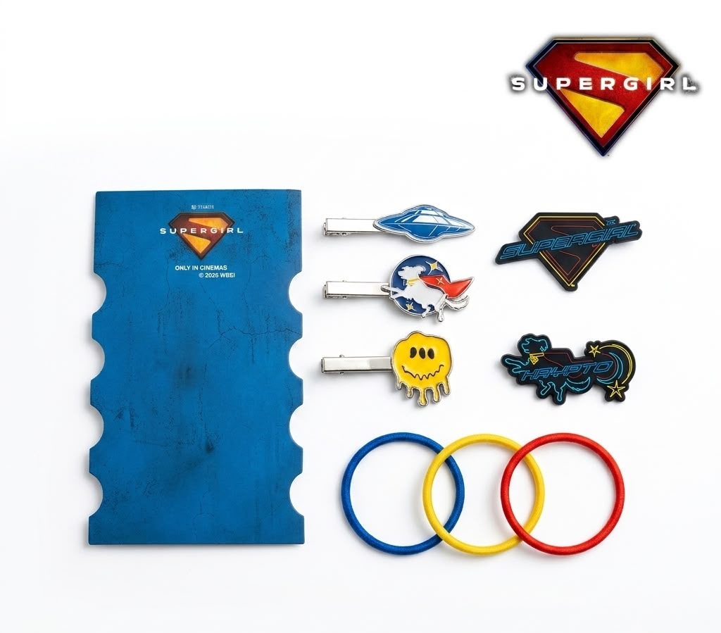 Kit Set pines + Hair Clips de SuperGirl